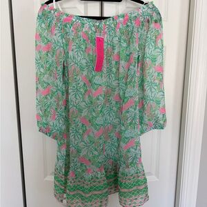 Lilly Pulitzer Botanical Green and Pink Coverup
